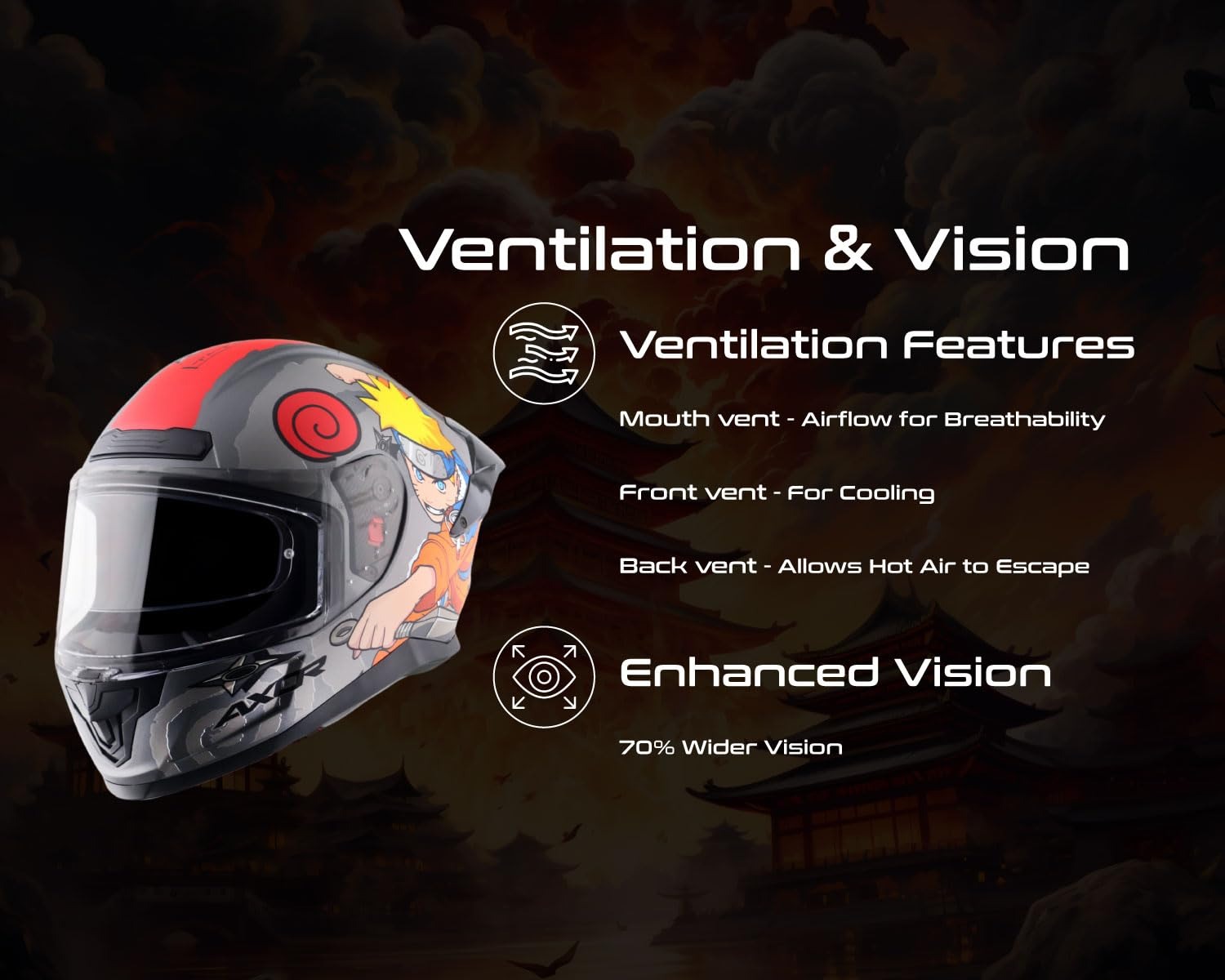 Naruto Graphic Motorcycle Full Face Helmet