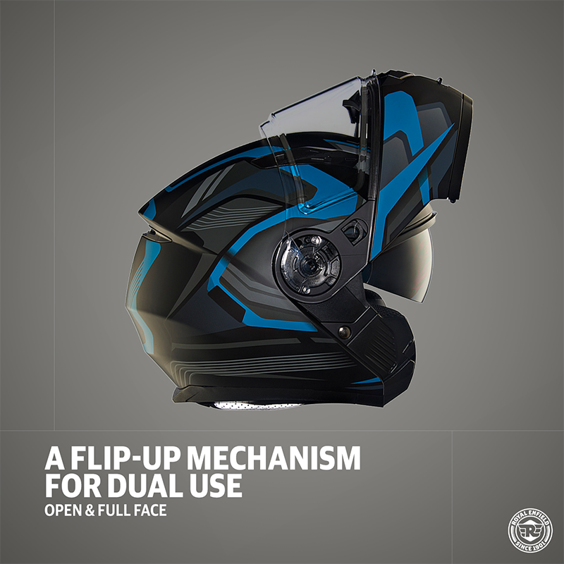 LIGHTWING MODULAR MULTI RAYS HELMET - MATT BLACK & BLUE