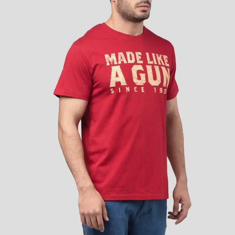 Made Like A Gun Red Graphic T-Shirt