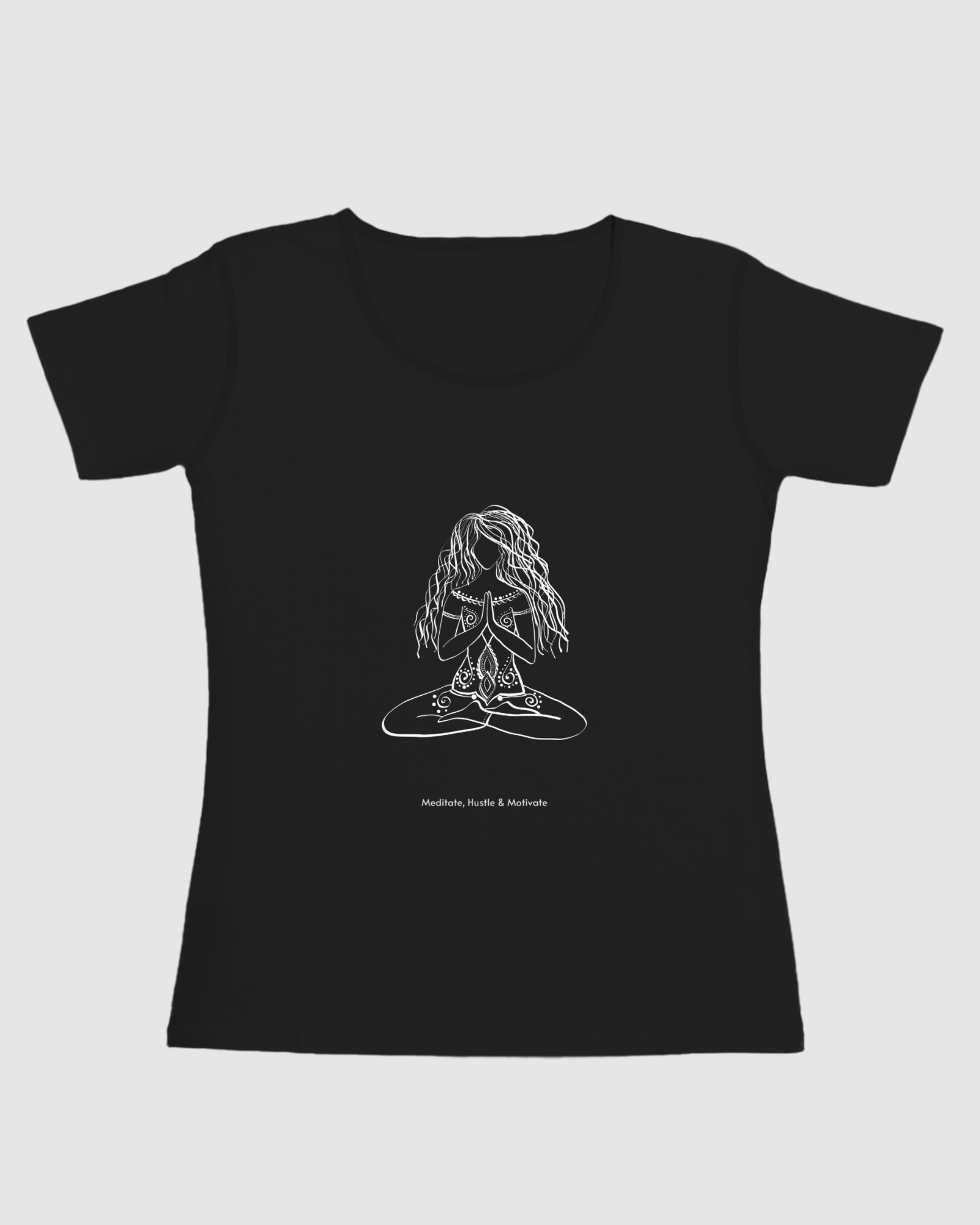 Yoga-themed Black T-Shirt