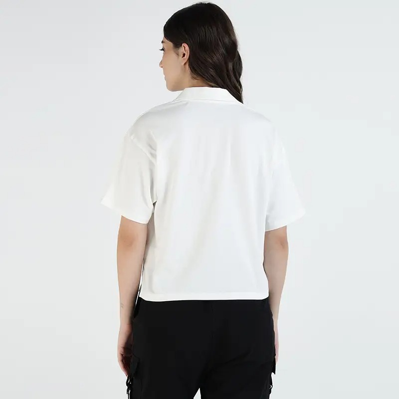 EMBROIDERED POLO T-SHIRT - OFF WHITE