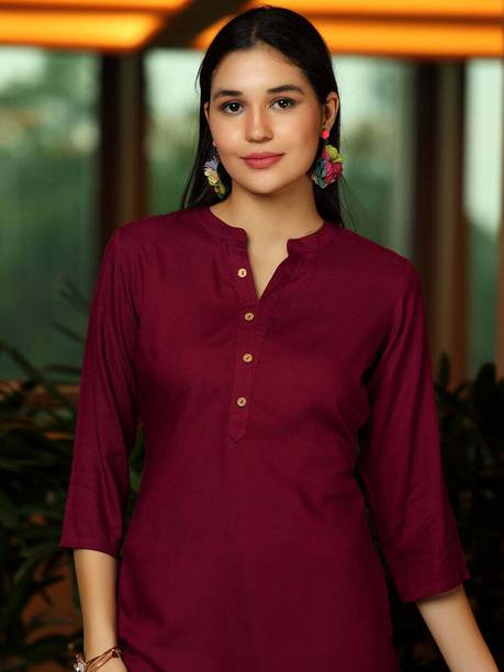 Solid Women's Maroon Top