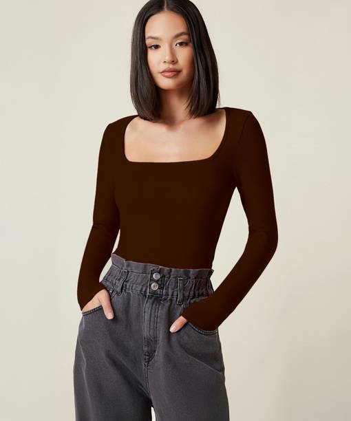Square Neck Long Sleeve Bodysuit