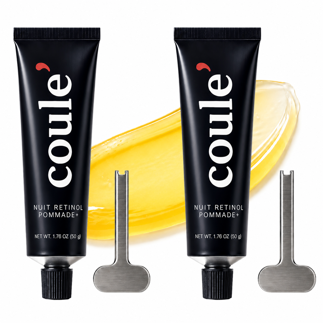 Coule' 2-Pack Dual Active Retinoid Pommade 50g with Metal Tube Turner