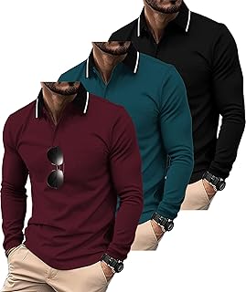 Men's Long Sleeve Polo Shirt Pack