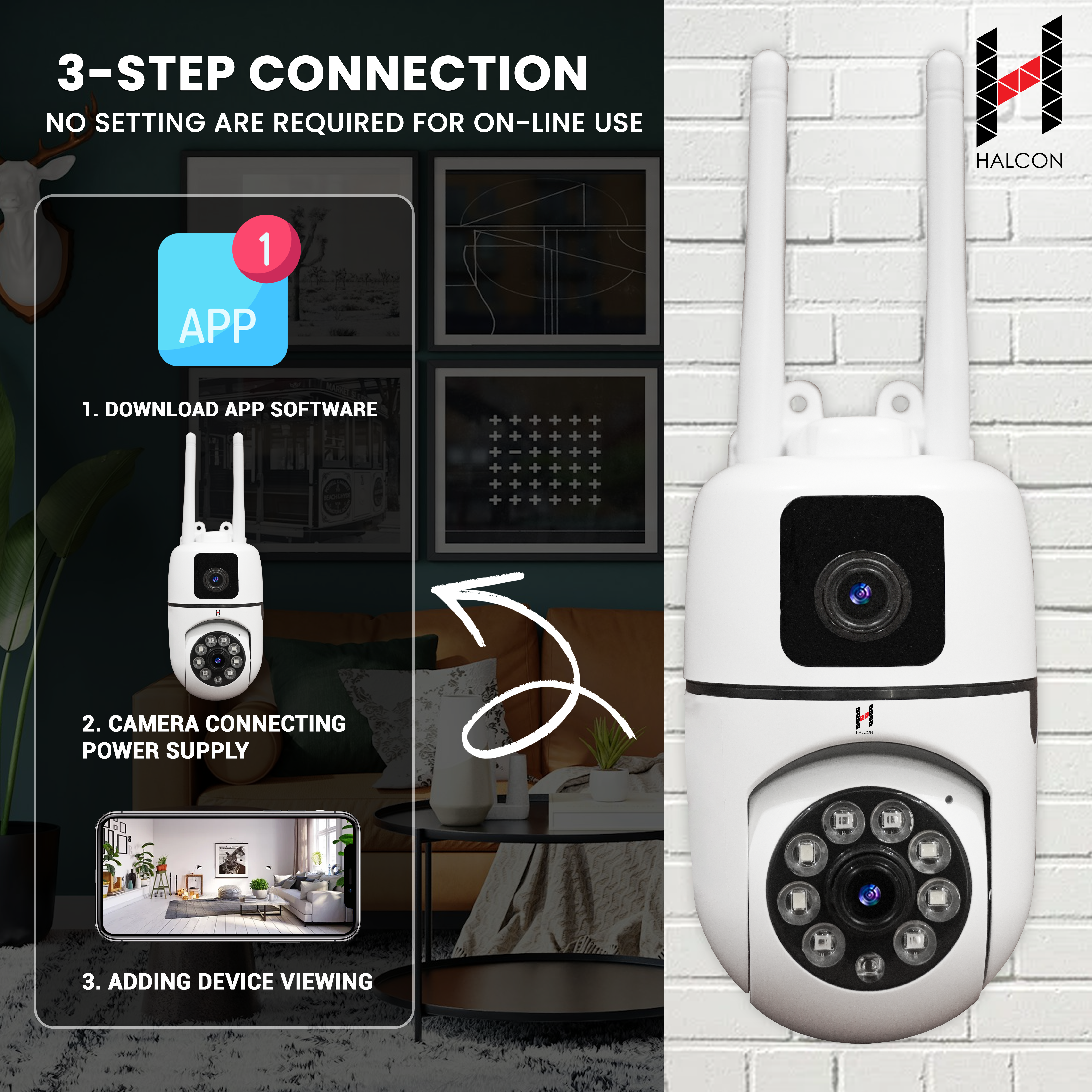 RAKSH 3+3 Mp Indoor smart Wifi camera