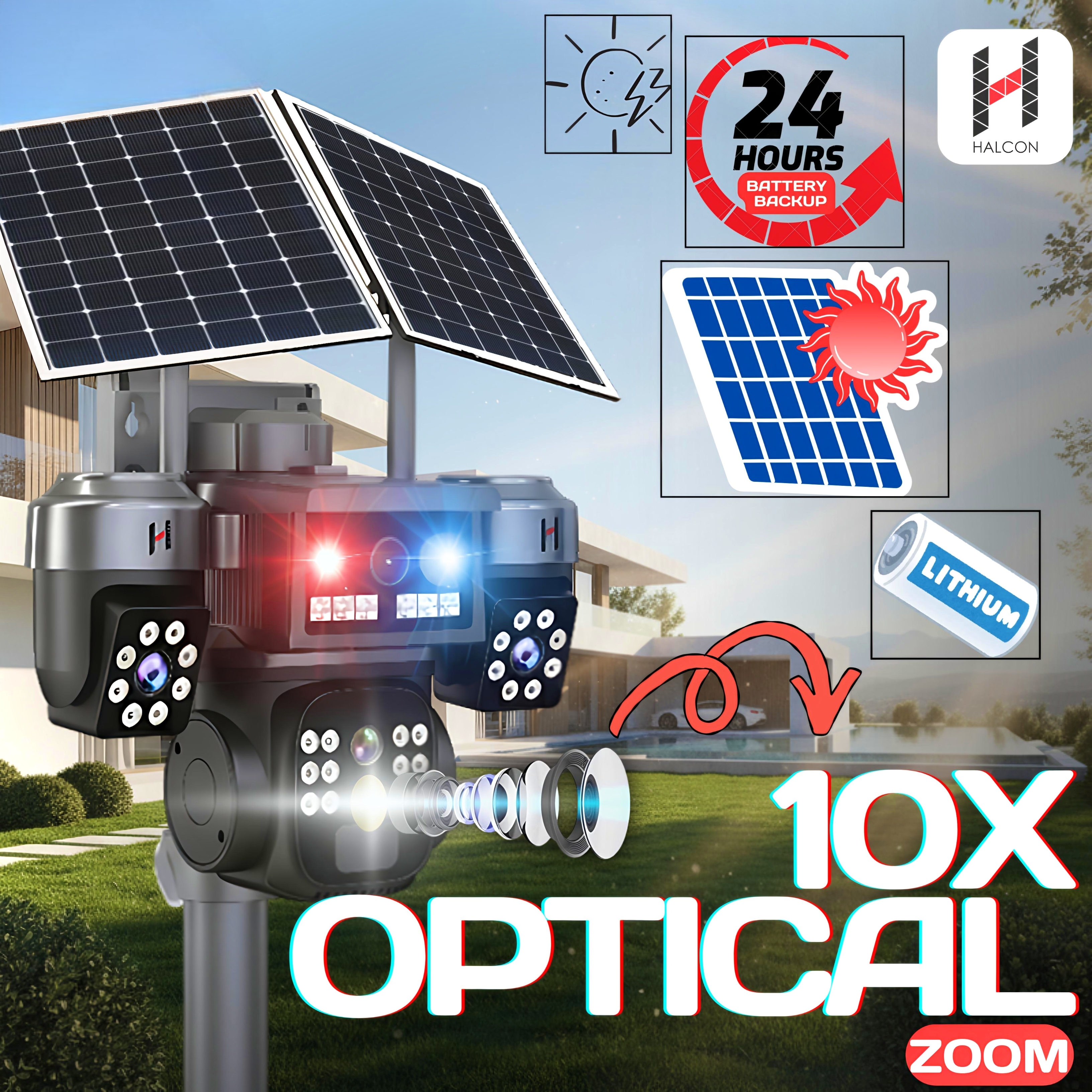 URJA-2 Solar Powered 5+5+5 MP 10X Optical Zoom