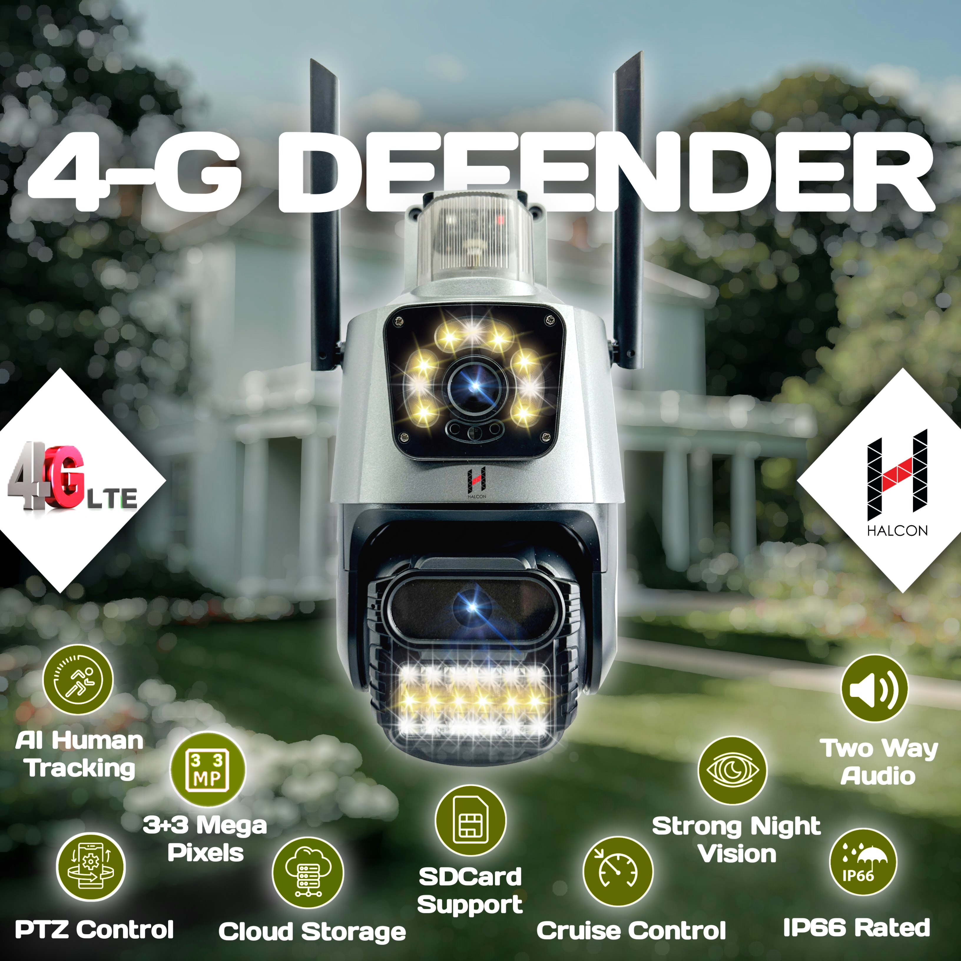 Defender- 4G Dual Lens-Outdoor Security Camera