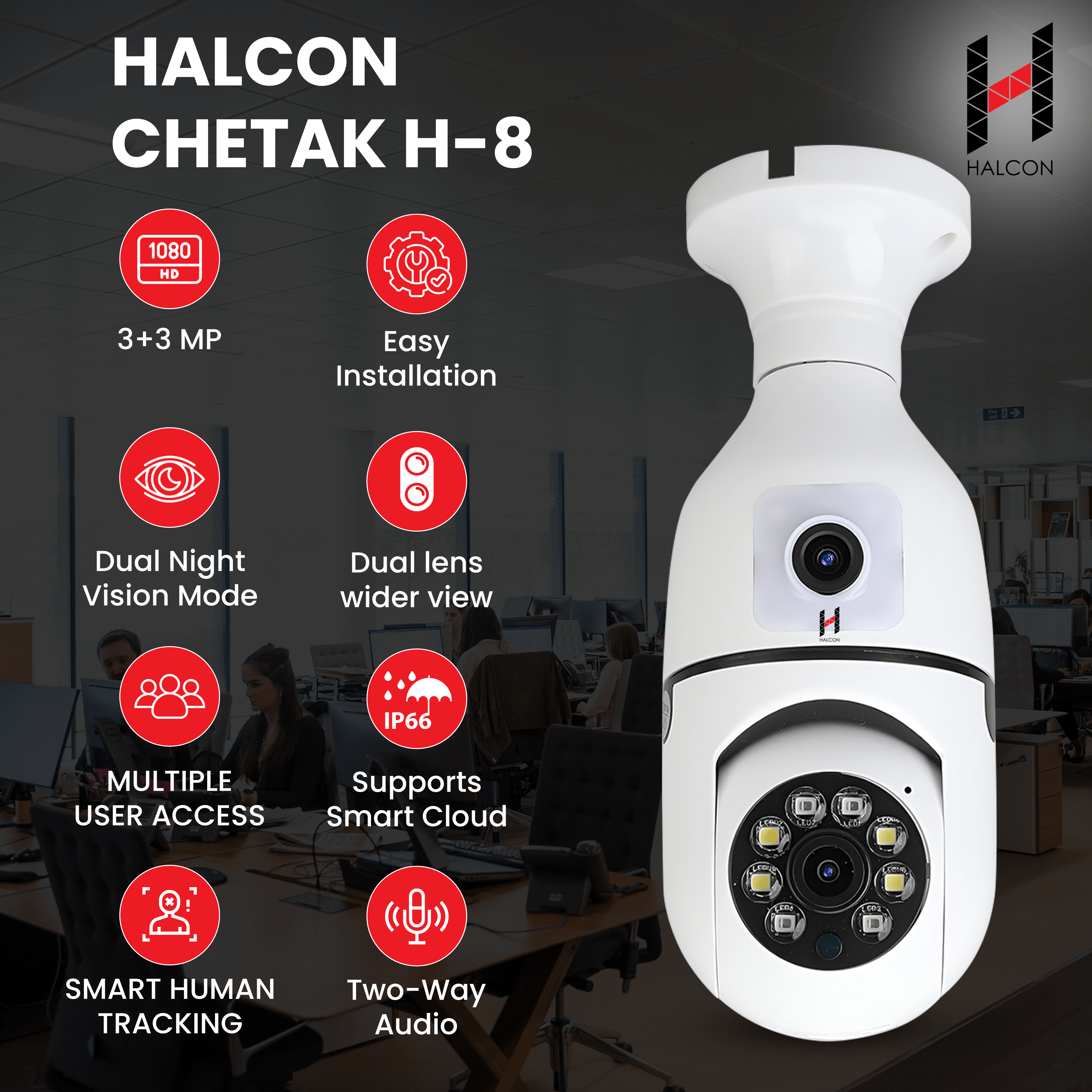 Chetak- 3+3 Mp H-8 Indoor Cam