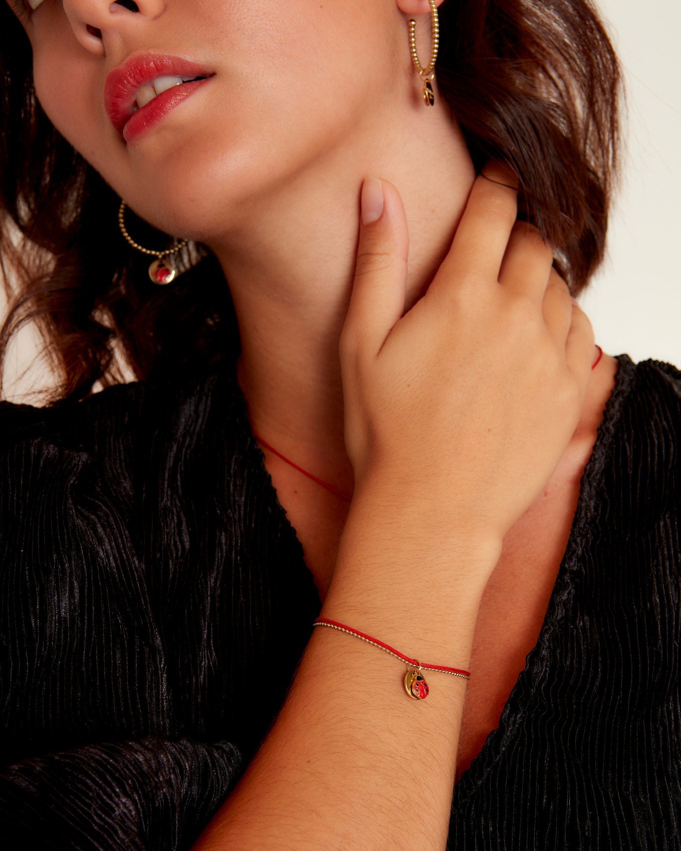 MÉDAILLE PRÉCIEUSE DORÉ DUO COCCINELLE
