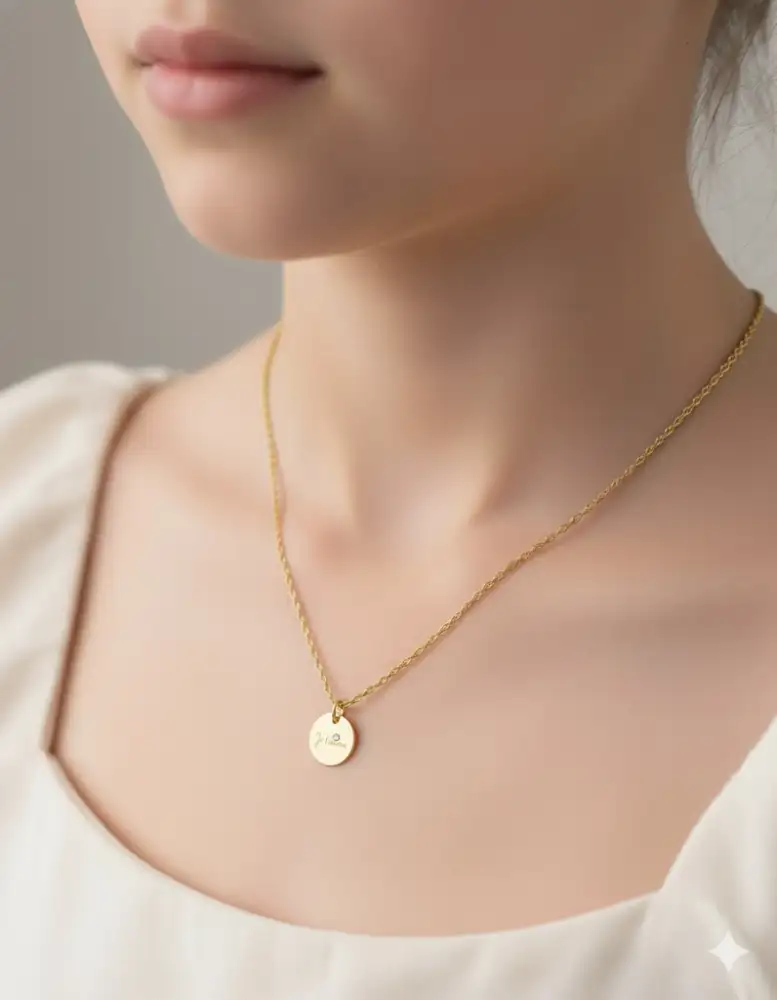 Collier Doré Médaille “Je t’aime” – Tendresse et émotion à offrir chaque jour