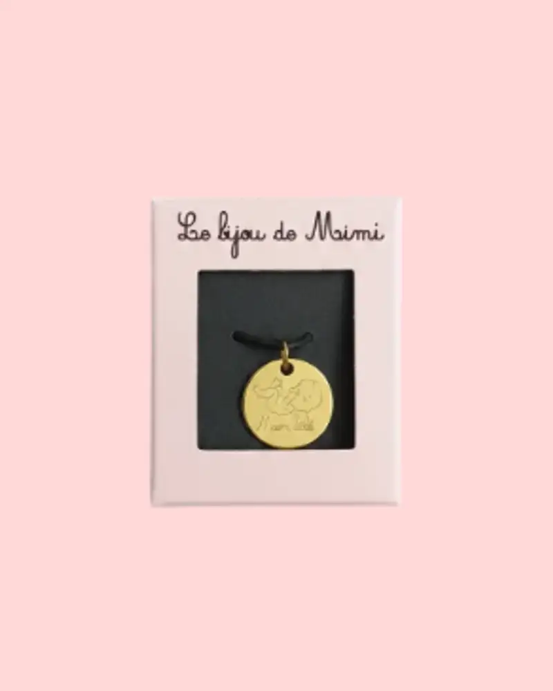 Médaille mon bébé dorée - souvenir tendre de naissance