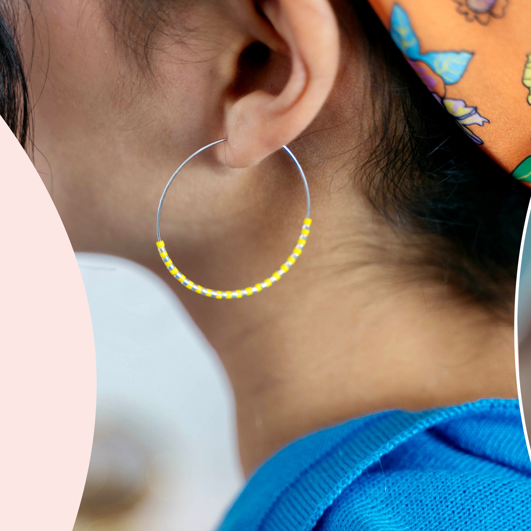 BOUCLES D'OREILLES CRÉOLE 40MM DORE safran