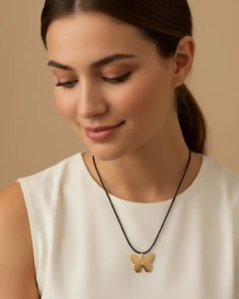 Ensemble Collier Doré Médaille Papillon – Délicatesse et légèreté naturelle