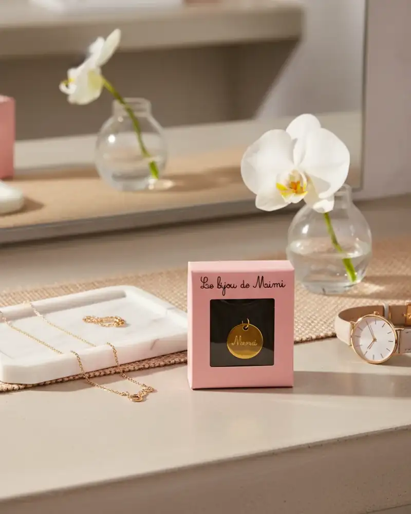 Médaille merci dorée - délicate attention pour dire merci