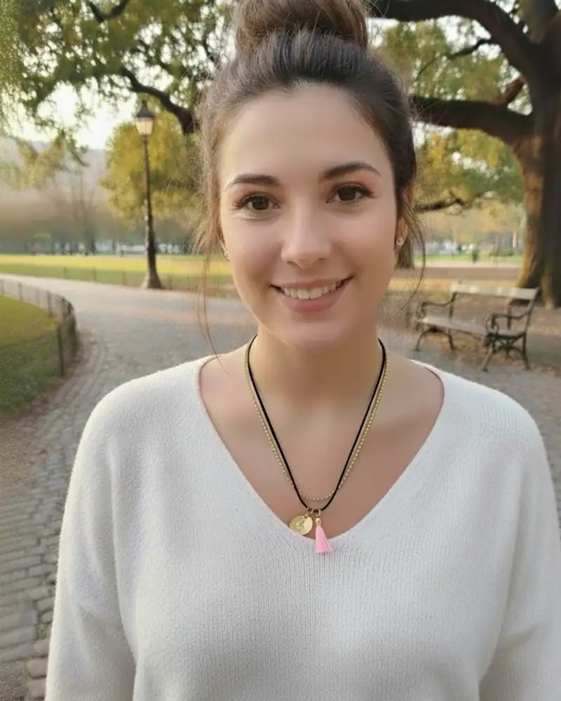 Médaille dorée à pompon rose fluo - touche tendance et audacieuse