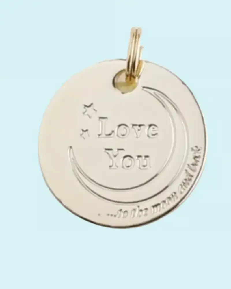 Ensemble Bracelet Médaille Love You Doré | Message d'Amour