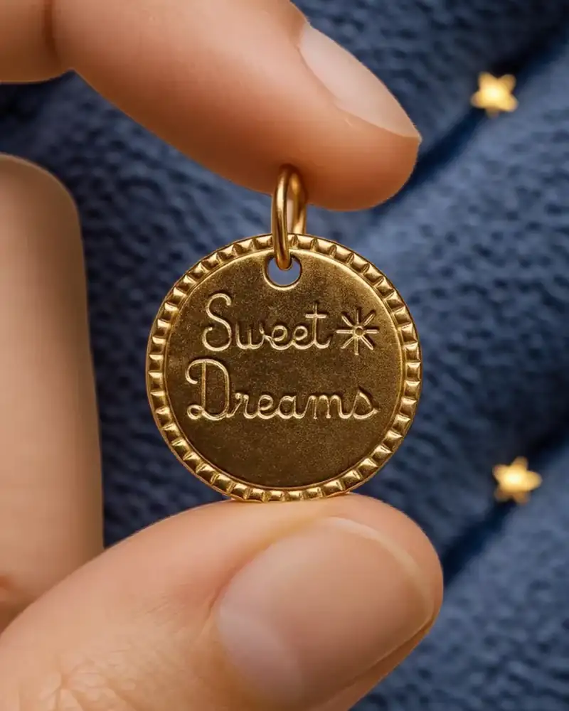 Collier Doré Médaille “Sweet Dreams” – Création Française en Acier Inoxydable  