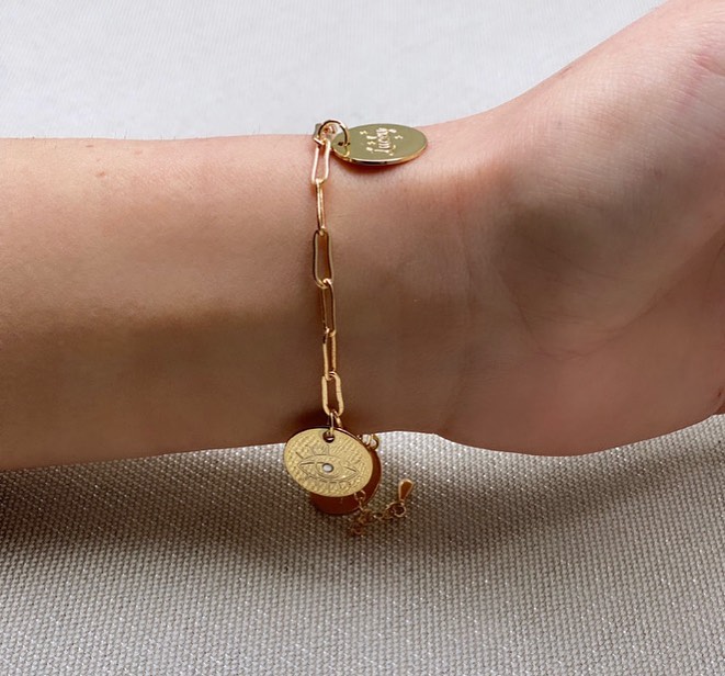 MÉDAILLE SYMBOLE DORÉ EYE