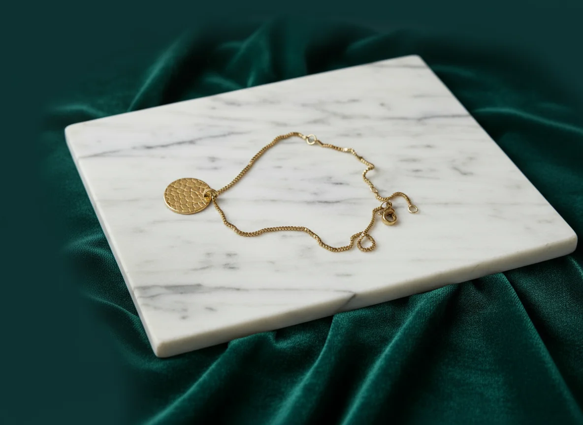 Ensemble Bracelet Médaille Alvéole Doré | Géométrie Moderne