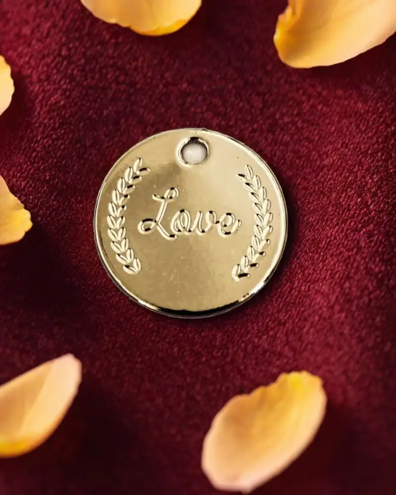 Ensemble Bracelet Médaille Love Doré | Message Romantique