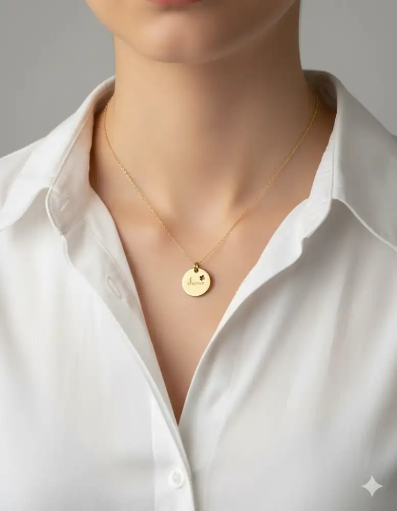 Ensemble Collier Doré Médaille Chance – Porte-bonheur élégant et intemporel