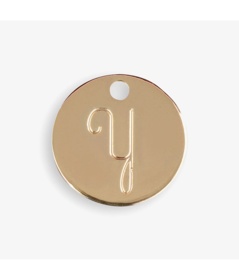 Médaille Initiale Dorée Y — Les Bijoux de Mimi