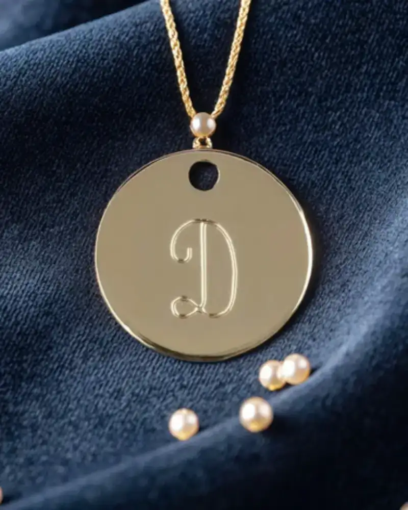 les  Médaille Initiale Personnalisée - Cadeau Noël