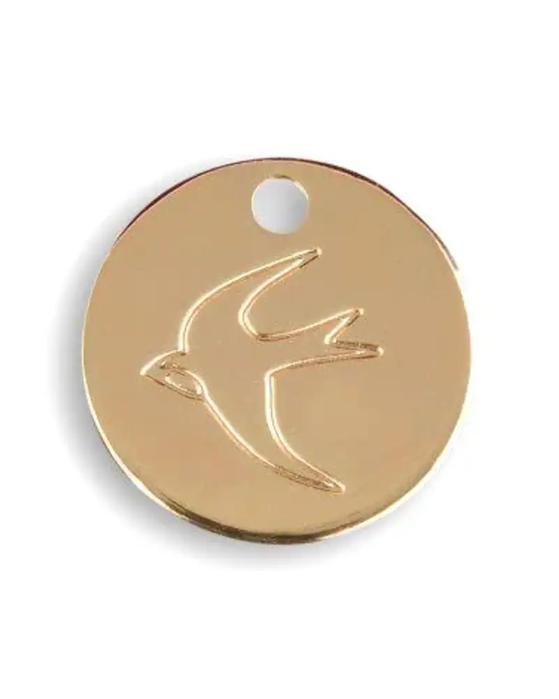 Ensemble Bracelet Médaille Colombe Doré | Paix et Liberté