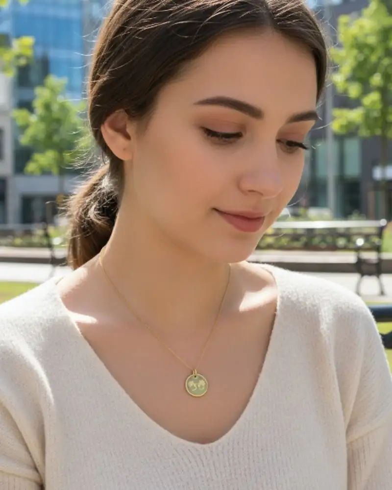 Médaille mains dorée - tendresse et amitié, symbole délicat