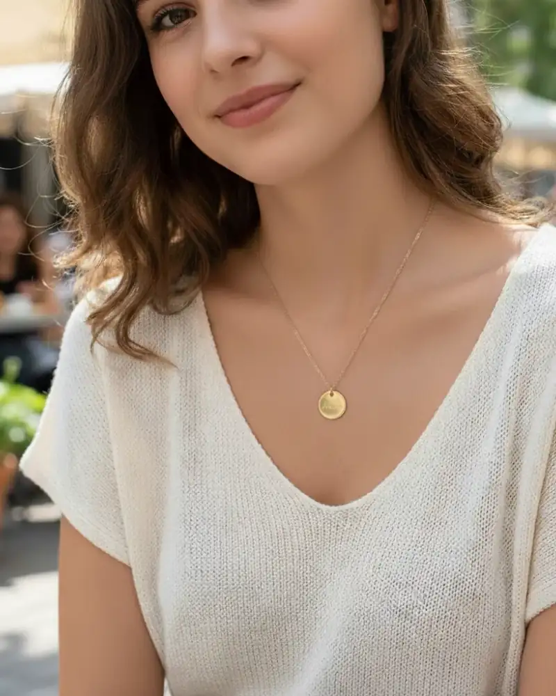 Médaille merci dorée - délicate attention pour dire merci