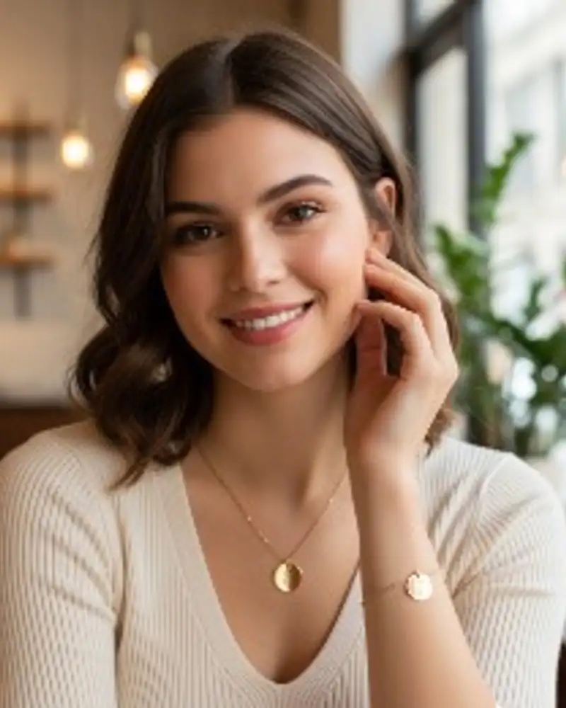 Médaille initiale f dorée - élégante médaille personnalisée pour femme