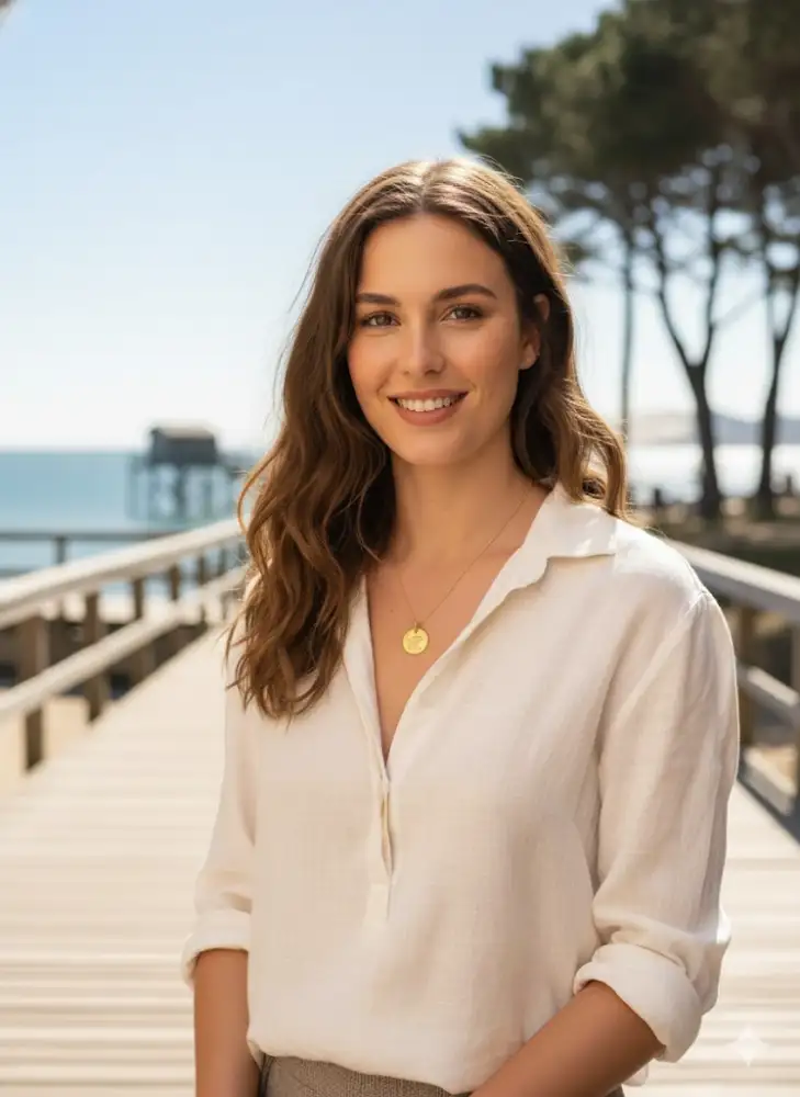 Collier Doré Médaille Symbole – Souvenir raffiné et intemporel d’Arcachon