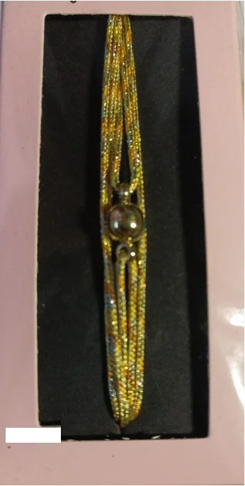 Kit Médaille Initiale Personnalisée + Cordon Doré Lurex Jaune - Cadeau Noël