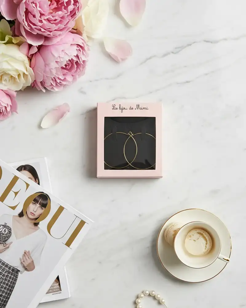 Boucles d'Oreilles Créoles 40mm Dorées - Bijou Statement Femme