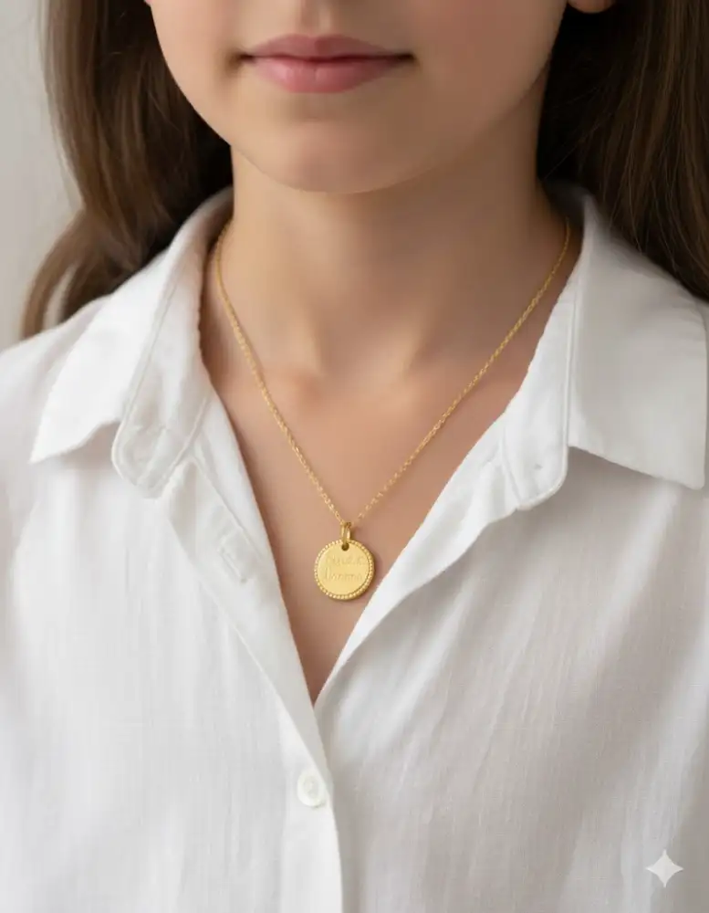 Collier Doré Médaille “Sweet Dreams” – Création Française en Acier Inoxydable  