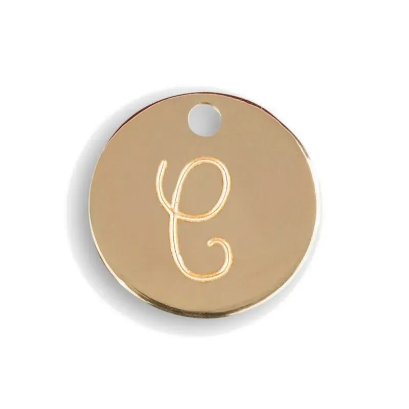 Kit Médaille Initiale Personnalisée + Cordon Doré - Cadeau Noël