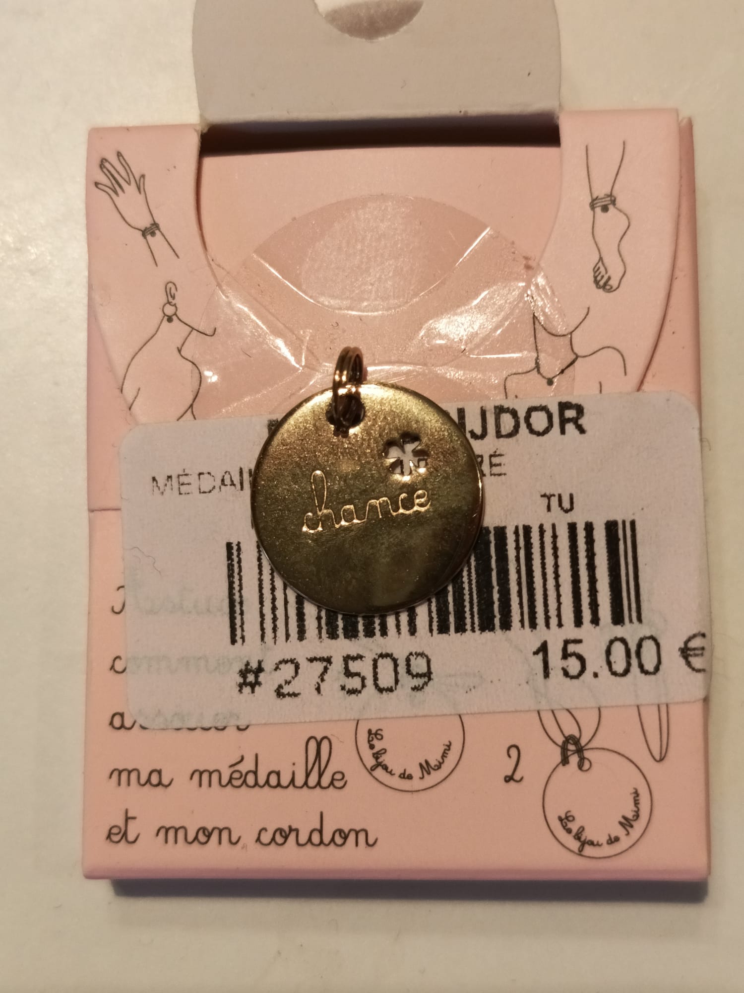 MÉDAILLE BIJOU DORÉ “CHANCE”