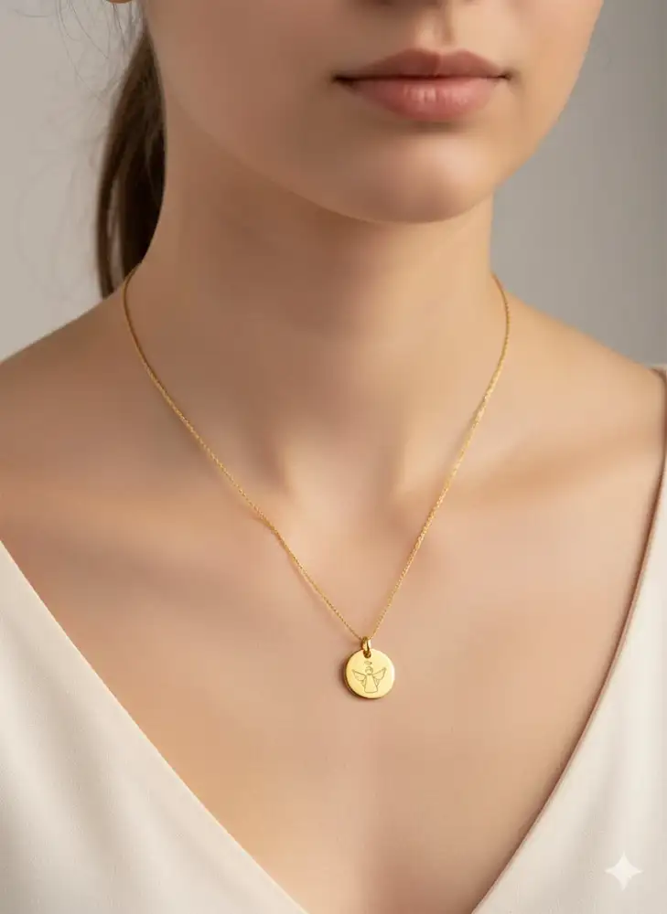 Collier Ange Doré – Protection & Élégance