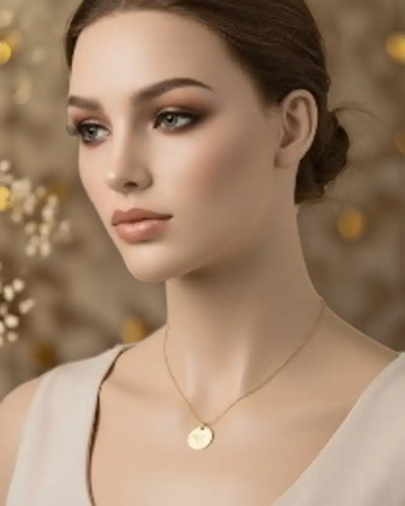 Médaille initiale v dorée - élégante médaille personnalisée pour femme