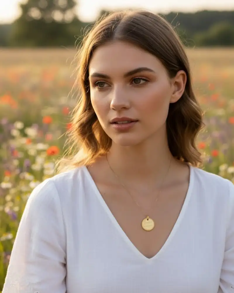 Collier Doré Médaille “Sweet Dreams” – Création Française en Acier Inoxydable  