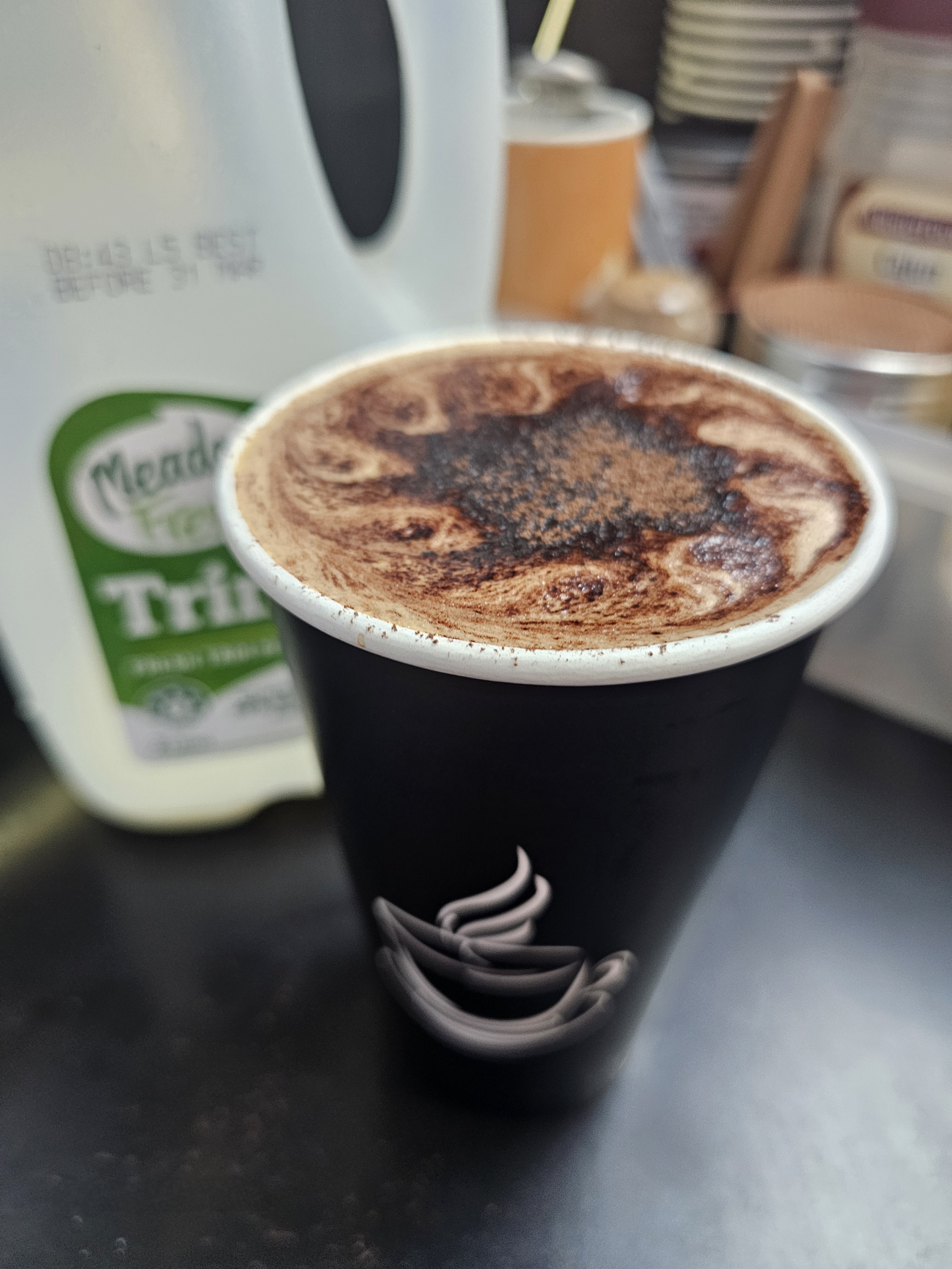 Freshly made cappuccino