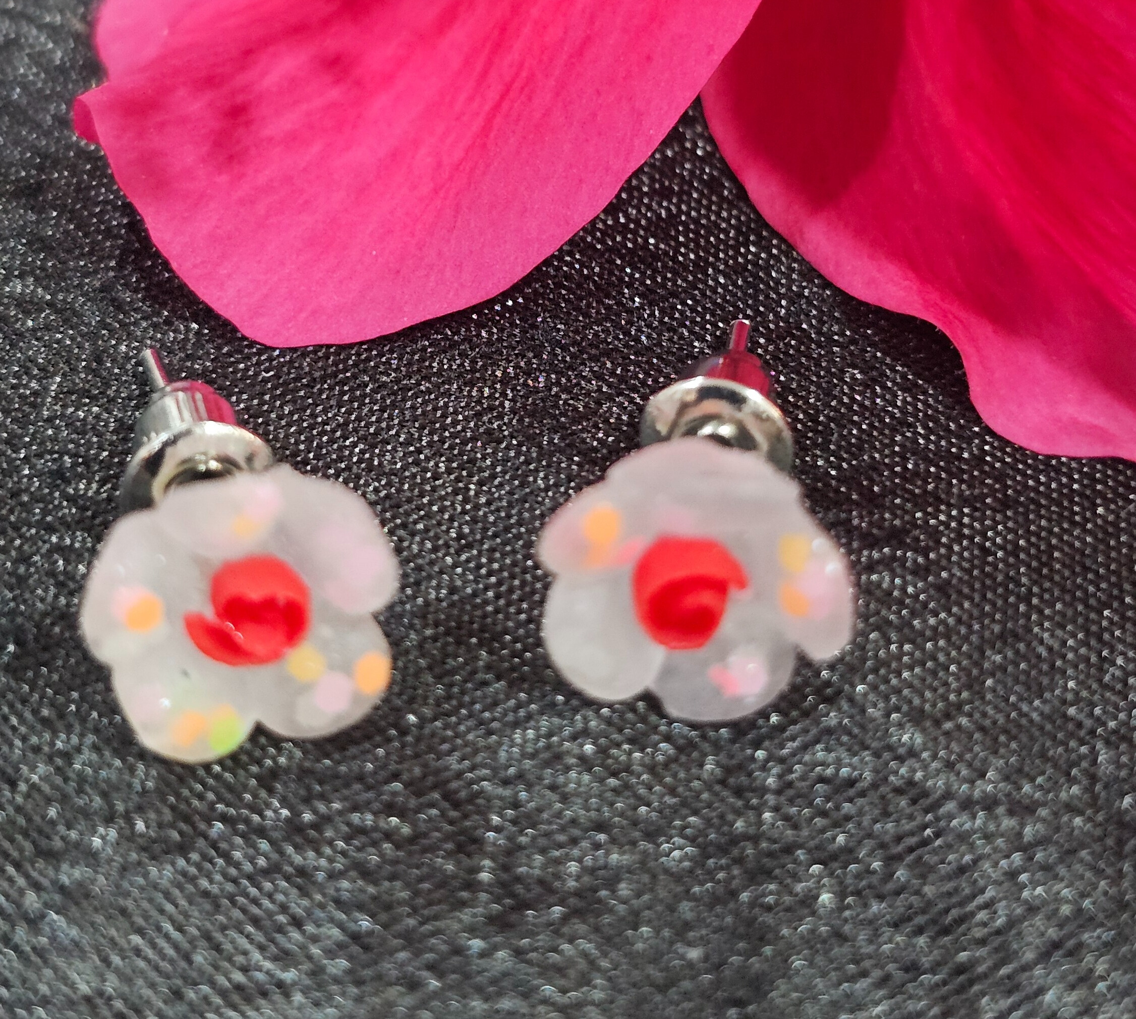 Floral Stud Earrings - Set of 3