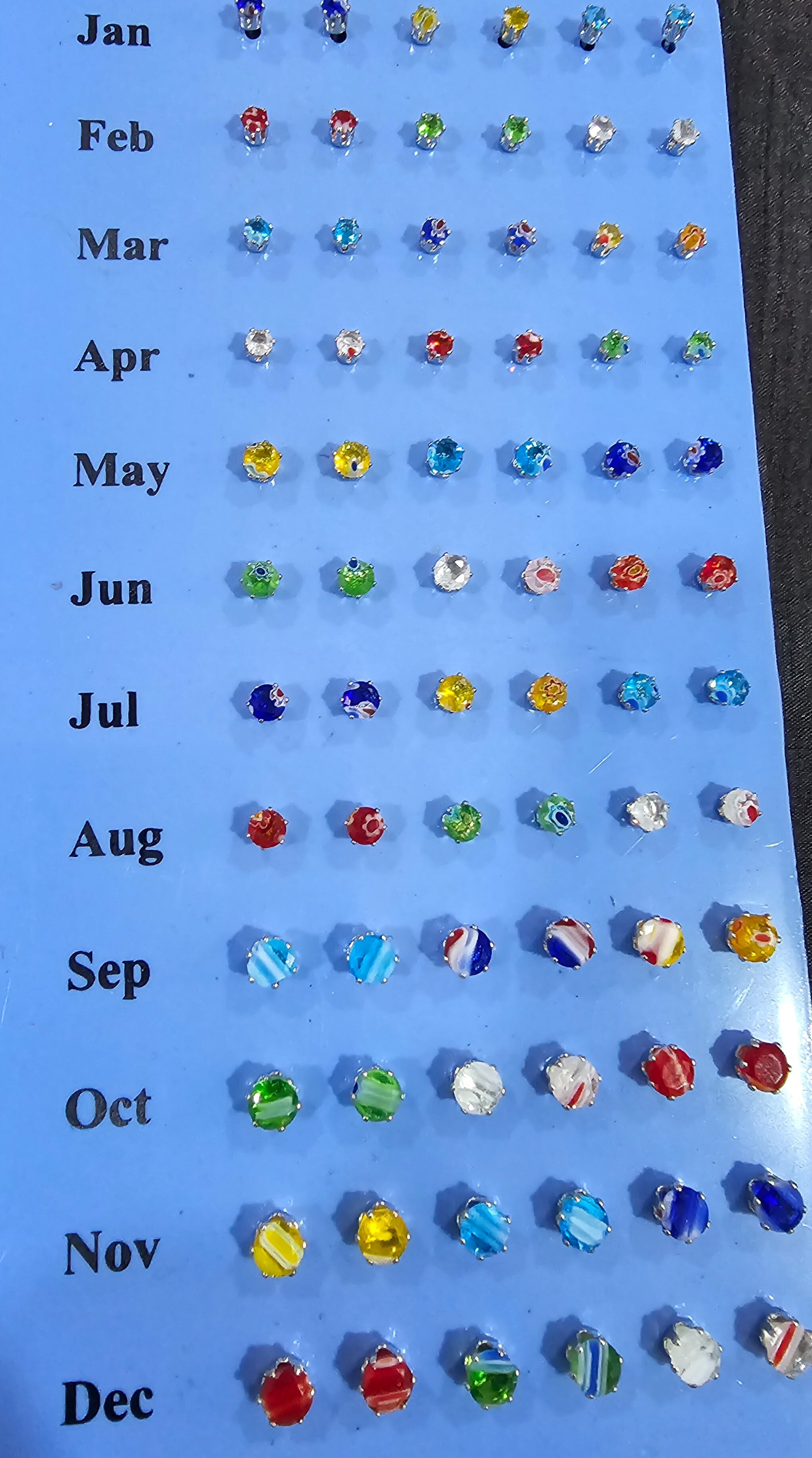 Colorful Glass Bead Earring Set of 36