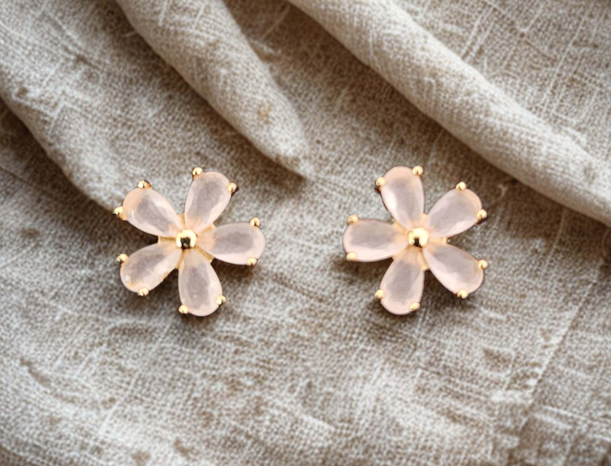 Floral Crystal Stud Earrings