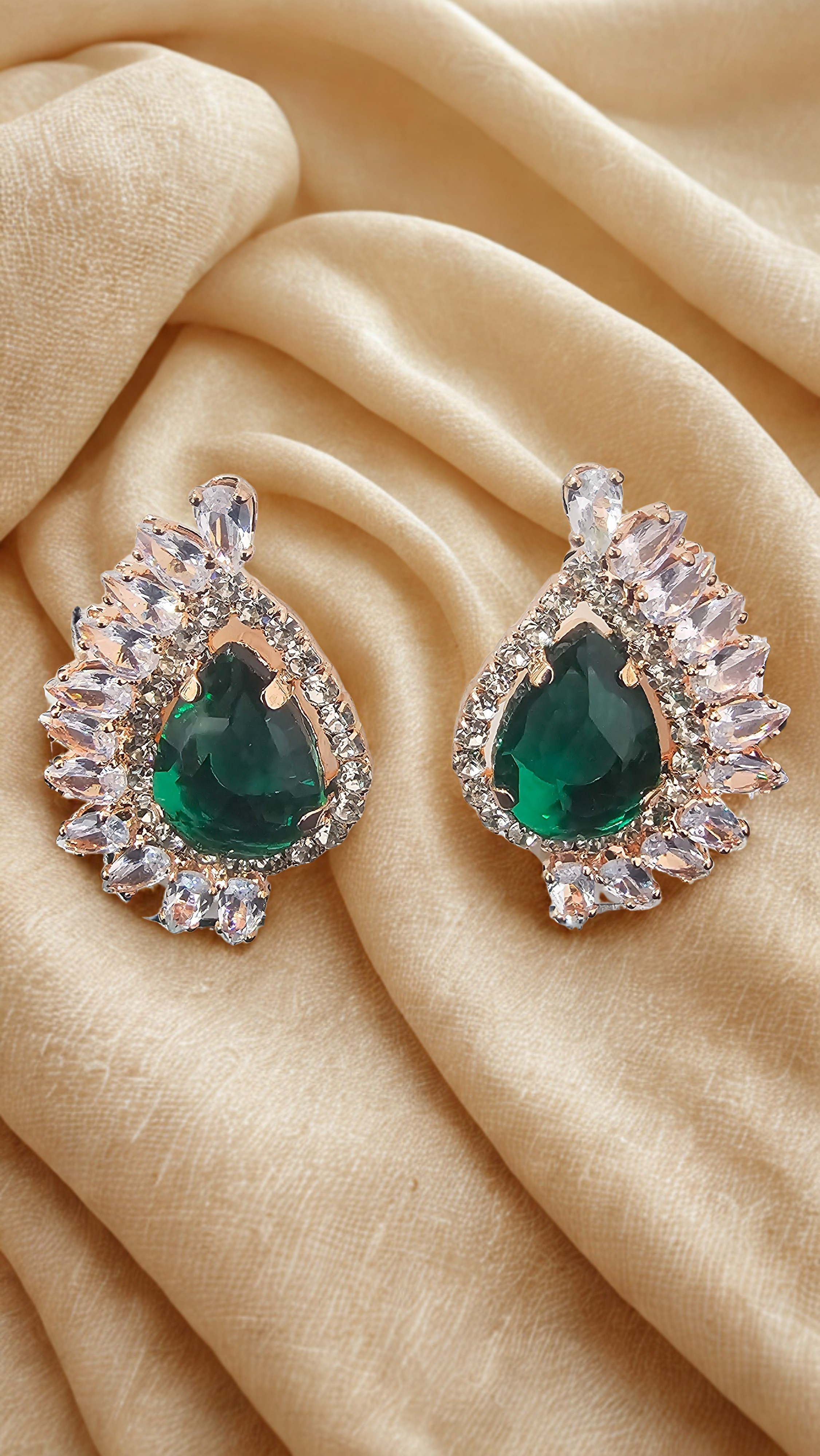 Elegant Green Gemstone Earrings