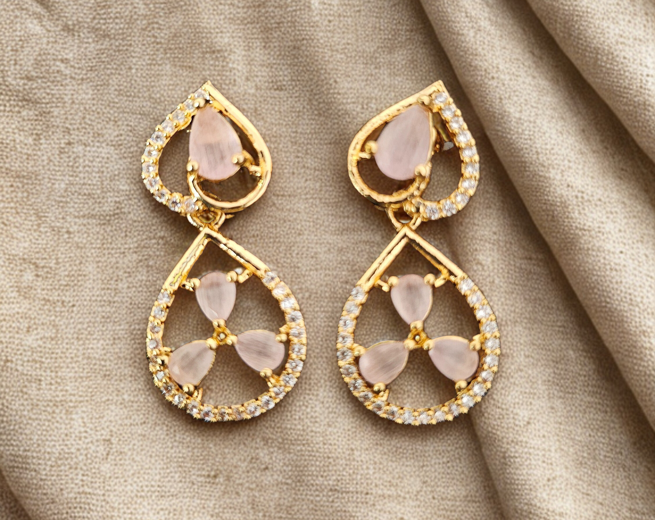 Elegant Gold-Plated Drop Earrings