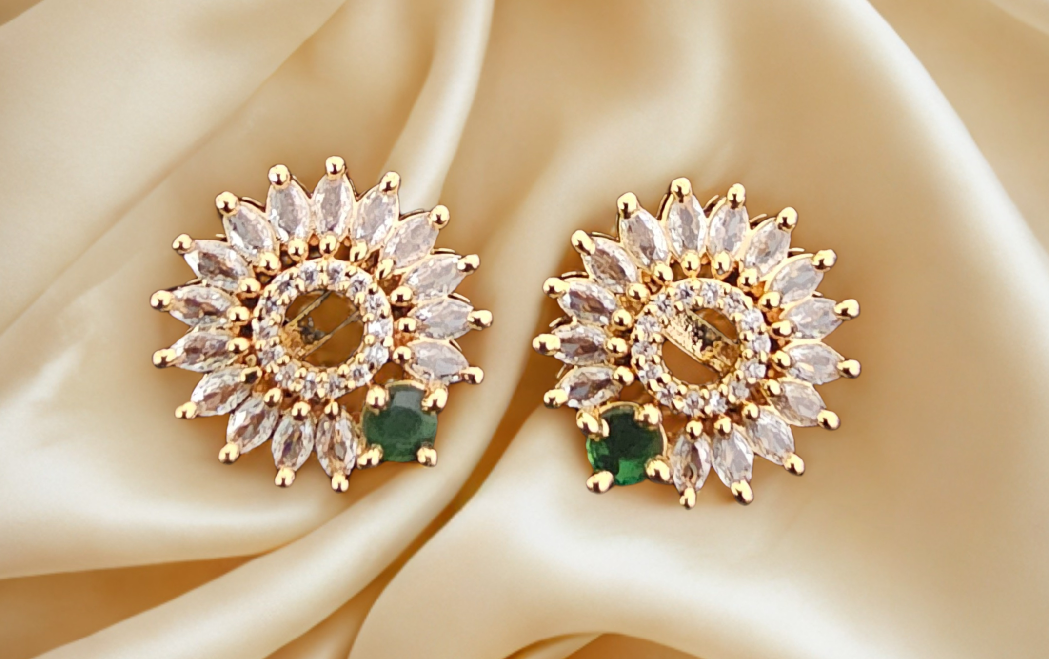 Sunflower Crystal Stud Earrings