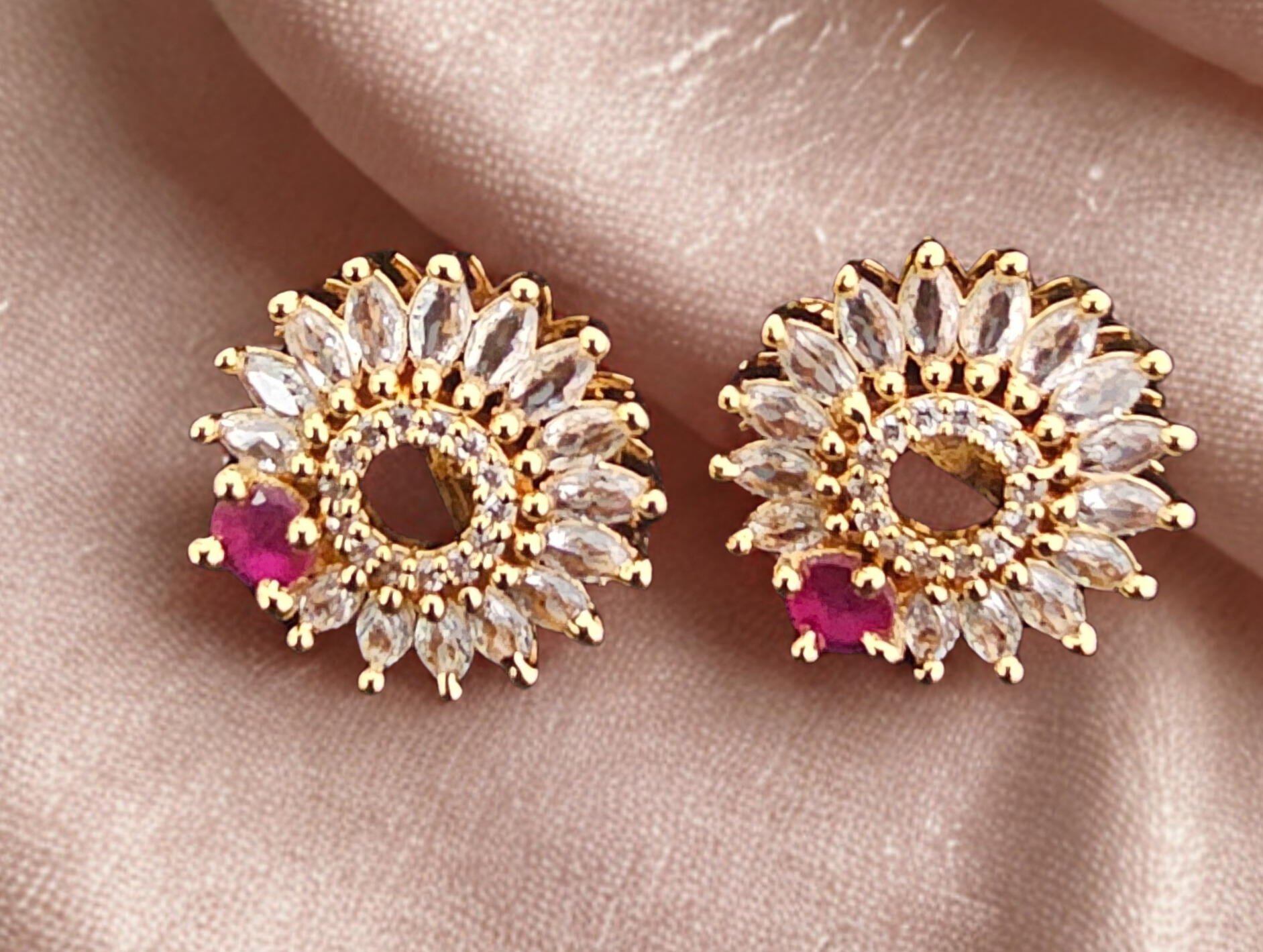 Gold-Plated Floral Earrings