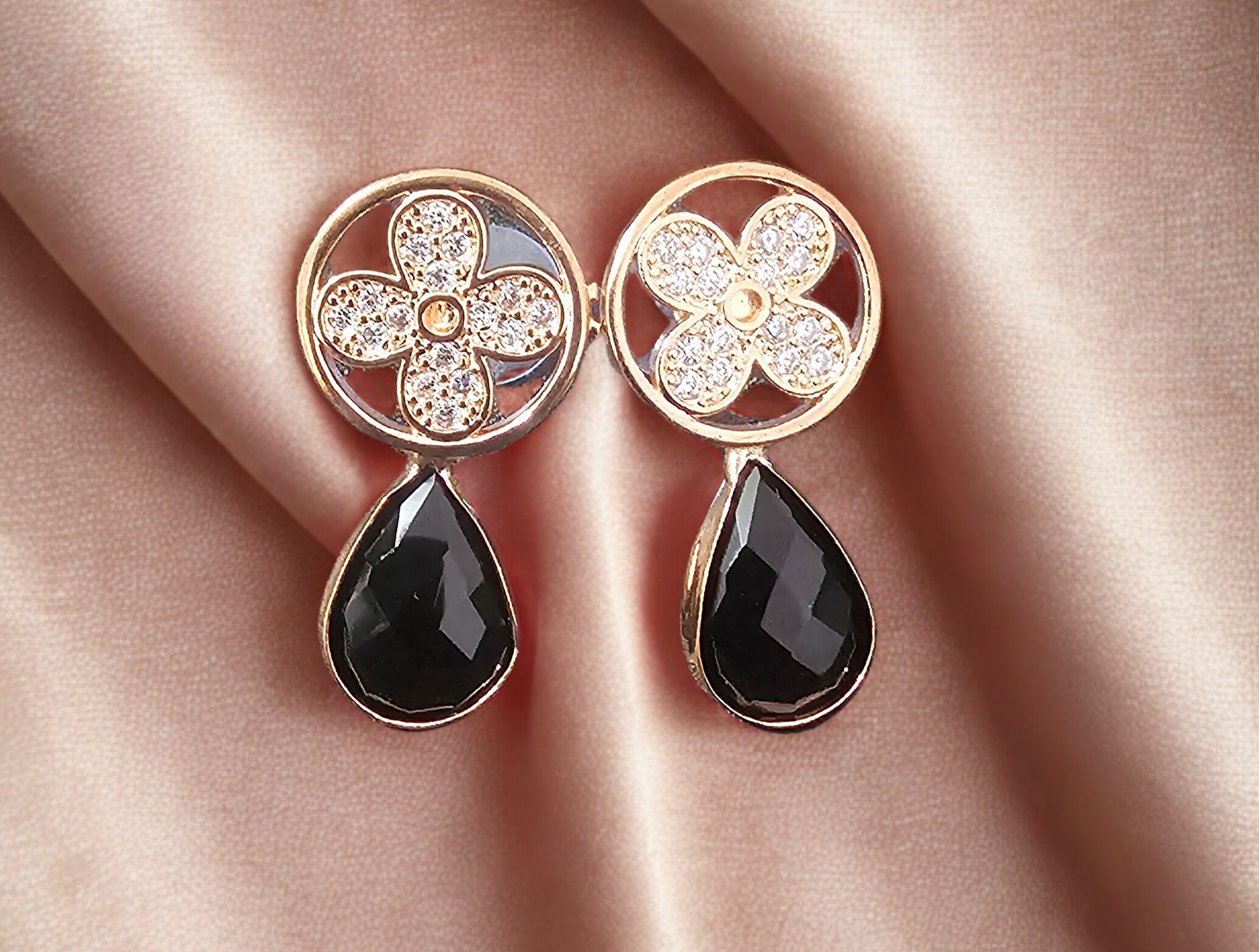 Elegant Floral-Design Earrings